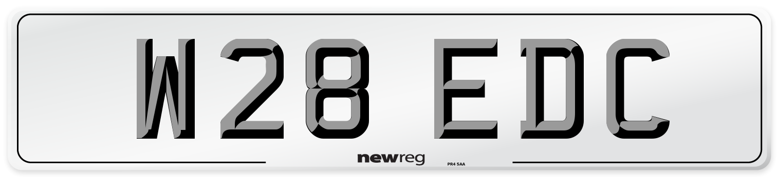 W28 EDC Number Plate from New Reg
